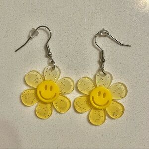 Yellow Smiley Flower Earrings